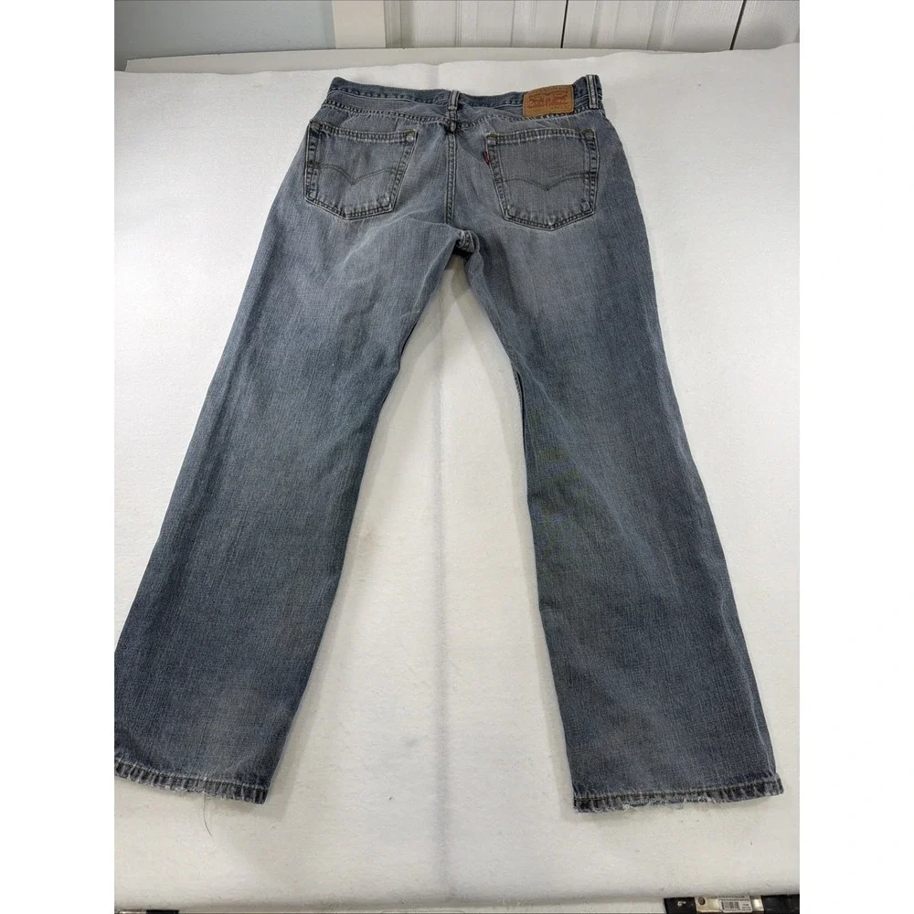 Levi's 551 Jeans Men's 36x32(see Pictures) Blue Denim Relaxed Fit Zip Distressed